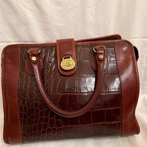 Vintage Brahmin croc embossed leather satchel